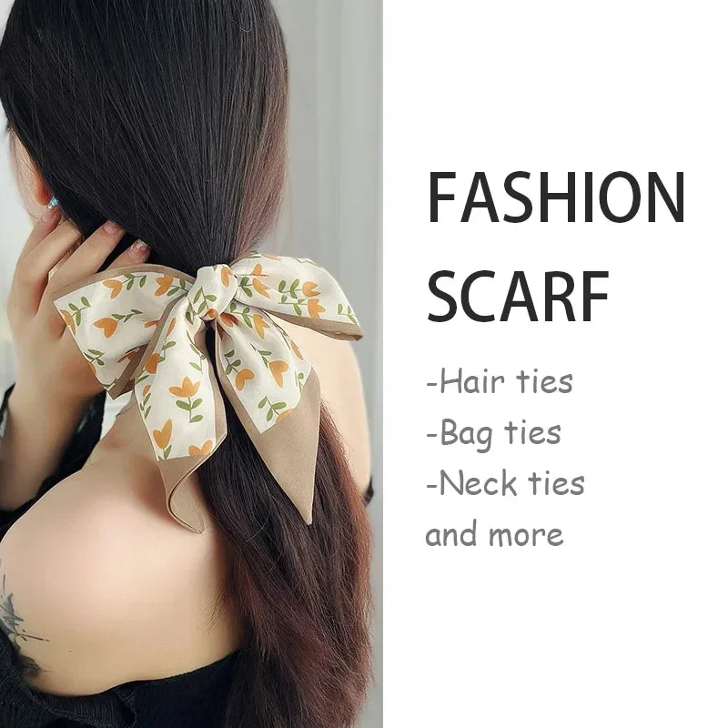 5pcs/set Series Silk Satin Scarf Women Cloth Hair Bands Headdress Accessories Lady Scarves Ribbon Neck Ties for Bag Handle Beauty World Shop