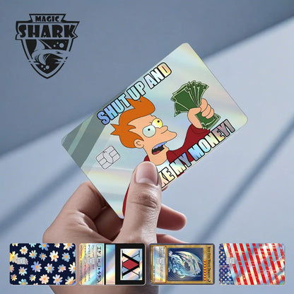 Magic Shark Skull Panda Hunter Broke Blue Eyes Dragon Laser Holographic Sticker Cover Film Skin for Credit Bank Debit Card Beauty World Shop