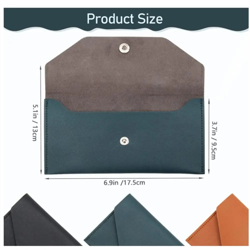 Ultra-thin Cash Envelope Wallet Wear-resistant PU Leather Money Binder Organizer Waterproof Pouch Name Card Holder Male Female Beauty World Shop