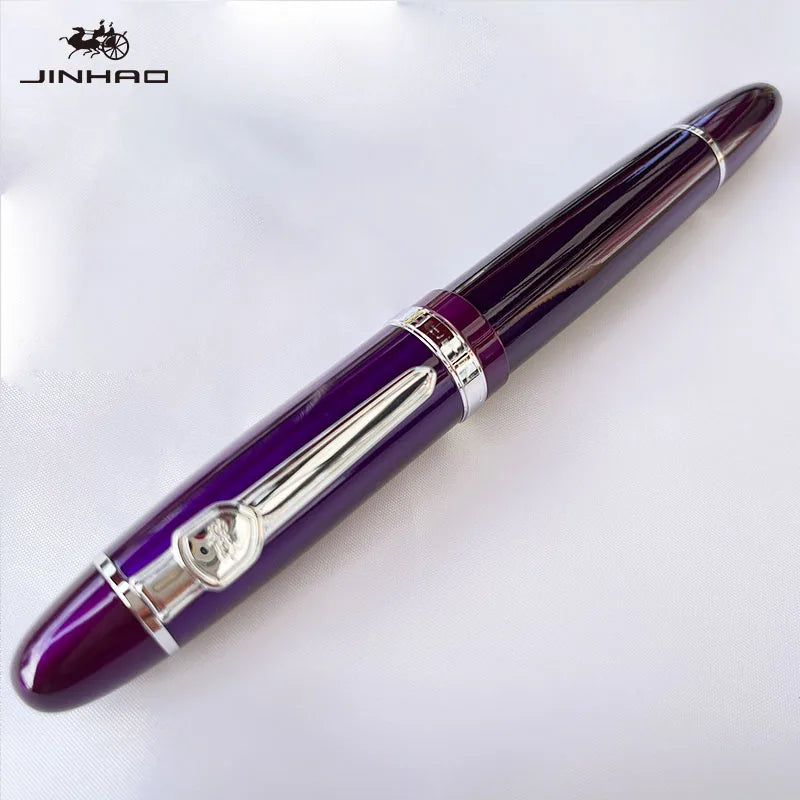 1 PCS JINHAO 159 Classic Design SIlver Trim Calligraphy Iridium Business Pen With Converter Beauty World Shop