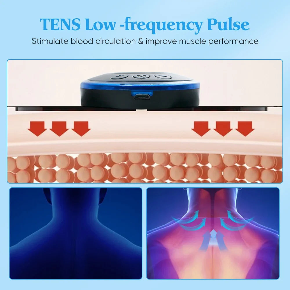 Electric Neck Massager EMS Muscle Massage Stimulator Low Frequency Instrument Back Cervical Calf Patches Pain Joints Mini Device Beauty World Shop