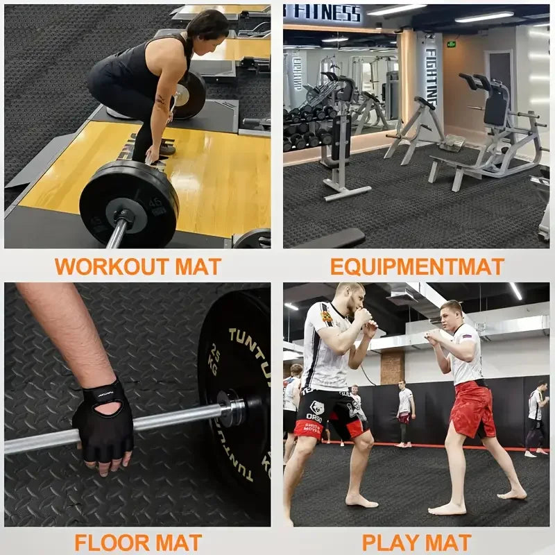 16Pcs Non-slip Waterproof Fitness Mat Shock-absorbing Floor Protection Splicing Exercise Mat Power Yoga Training Floor Tiles Beauty World Shop