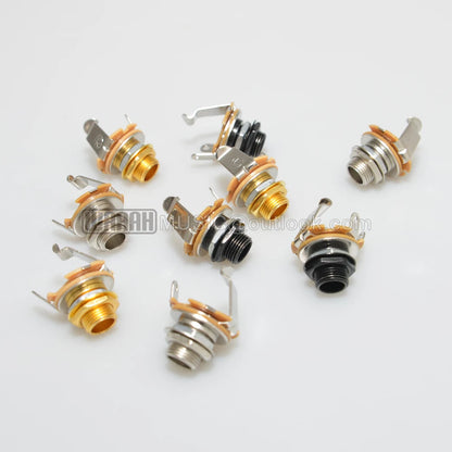 1pcs Electric Guitar Input Jack For Electric Guitar & Bass Guitar 1/4"" (6.35mm) Mono Jack Socket Chrome Nut & Washer Beauty World Shop