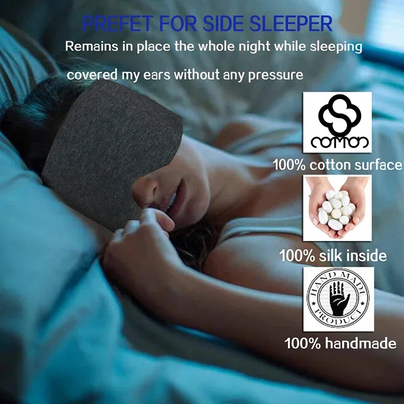 100% Handmade Cotton Sleep Mask Blackout for Side Sleeper,Soft Portable Blackout Eye Covers for Women Men Travel Eyepatch Beauty Trend Shop