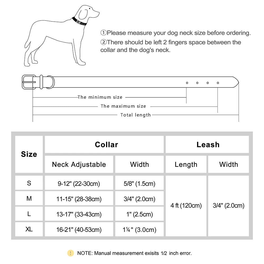 Soft Padded Dog Collar Leash Set PU Leather Pet Dog Collars Necklace With Walking Lead Rope Adjustable For Small Medium Dogs Pug Beauty World Shop