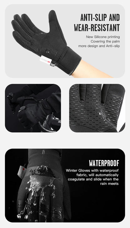 3M Ski Gloves Black Waterproof Winter Warm Cycling Outdoor Sports Running Riding Motorcycle Touch Screen Snowboard Gloves Men Beauty World Shop