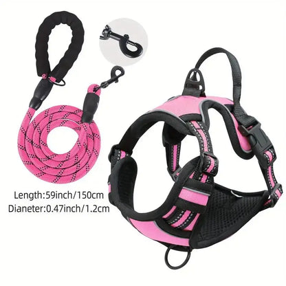 Service Dog Harness Front Clip Heavy Duty Reflective Easy Control Handle for Large Dog Walking，Easy to Control for Small Medium
