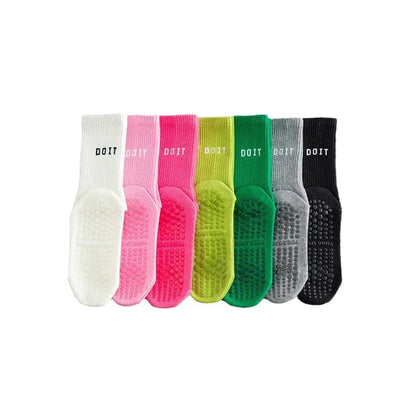 3 Pairs Cotton Yoga Socks For Women Solid Color Professional Non-slip Pilates Dance Gym Sports Breathable Fitness Floor Socks Beauty World Shop