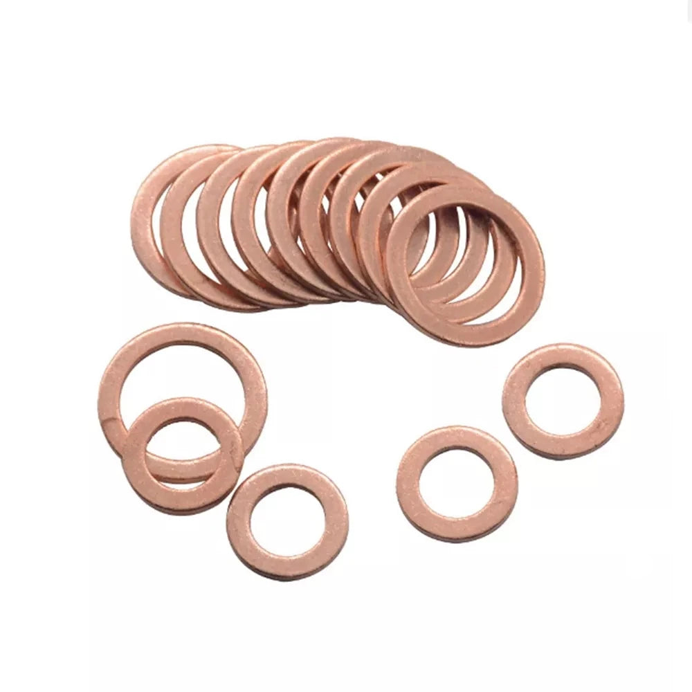 300/280/200/100Pcs Washer Copper Sealing Solid Gasket Washer Sump Plug Oil For Boat Crush Flat Seal Ring Tool 300/280/200/100Pcs Beauty Fashion