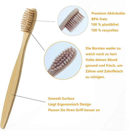 10Pcs Colorful Natural Bamboo Toothbrush Soft Bristle Charcoal Teeth Whitening Bamboo Toothbrushes Soft Dental Oral Care Beauty World Shop