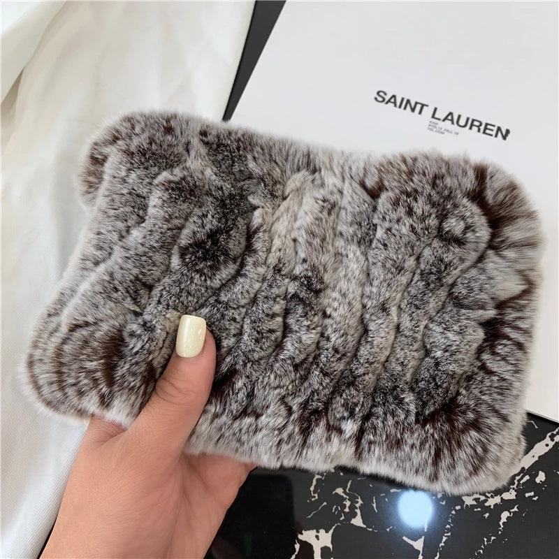 Women Handmade Stretch 100% Real Rabbit Fur Scarf Knit Genuine Rex Rabbit Fur Headbands Girls Natural Rabbit Fur Ring Scarves Beauty World Shop