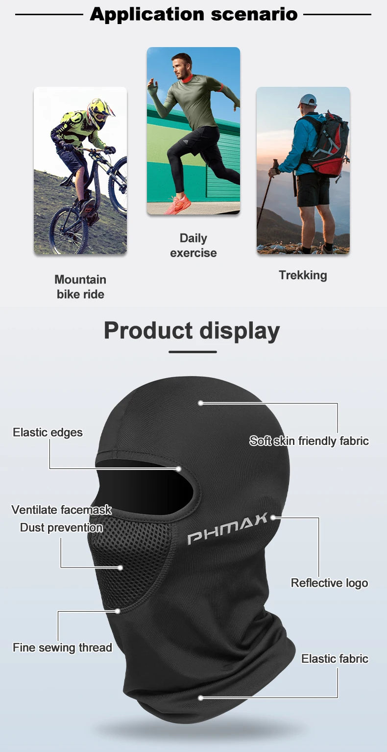 PHMAX Motorcycle Riding Mask Wind Protection And Warmth Breathable Full Face Mask Balaclava Hat Scarf Hood Moto Biker Wind Cap Beauty World Shop