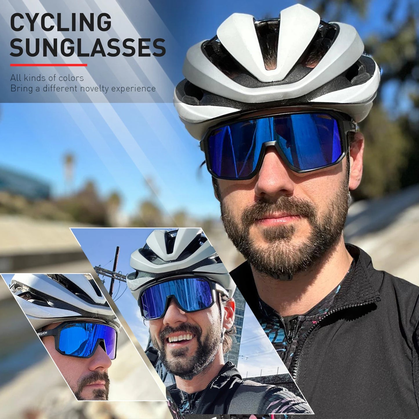 SCVCN New Outdoor Cycling Sunglasses Men Road Driving Bike Glasses  Sports Mountain Climbing Women Bicycle Cycling UV400 Goggles Beauty World Shop