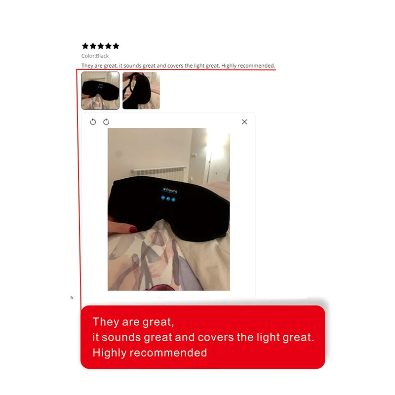 Mask For Sleep Headphones Bluetooth 3D Eye Mask Music Play Sleeping Headphones with Built-in HD Speaker Beauty World Shop