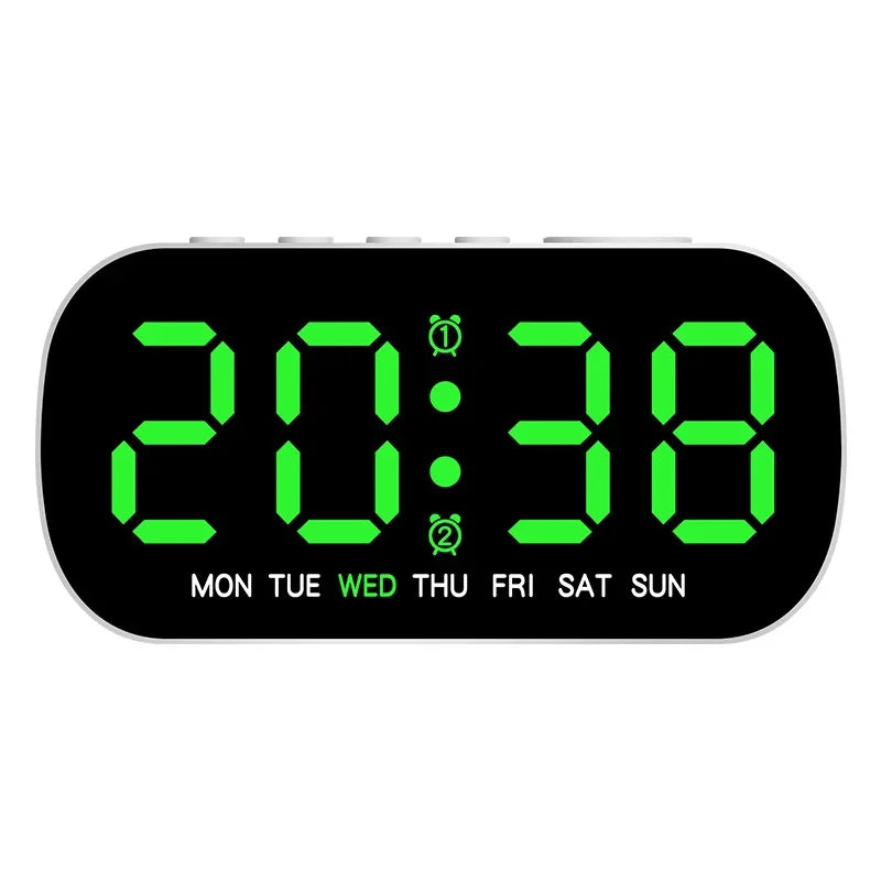 Digital Alarm Clock USB Powered Temperature Date Week Dual Alarm Night Mode Snooze Clock 5 Levels of Brightness 12/24H LED Clock Beauty World Shop