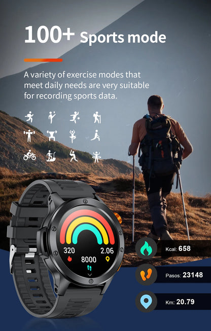LIGE Fashion Smart Watch Men Voice Assistant Bluetooth Call Heart Rate Monitoring IP68 Waterproof LED Flashlight Men SmartWatch