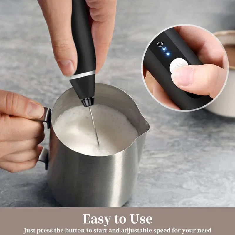 Portable Electric Milk Frothers Handheld Blender USB Mini Coffee Maker Whisk Mixer Cappuccino Cream Egg Beater Food Blender Beauty World Shop