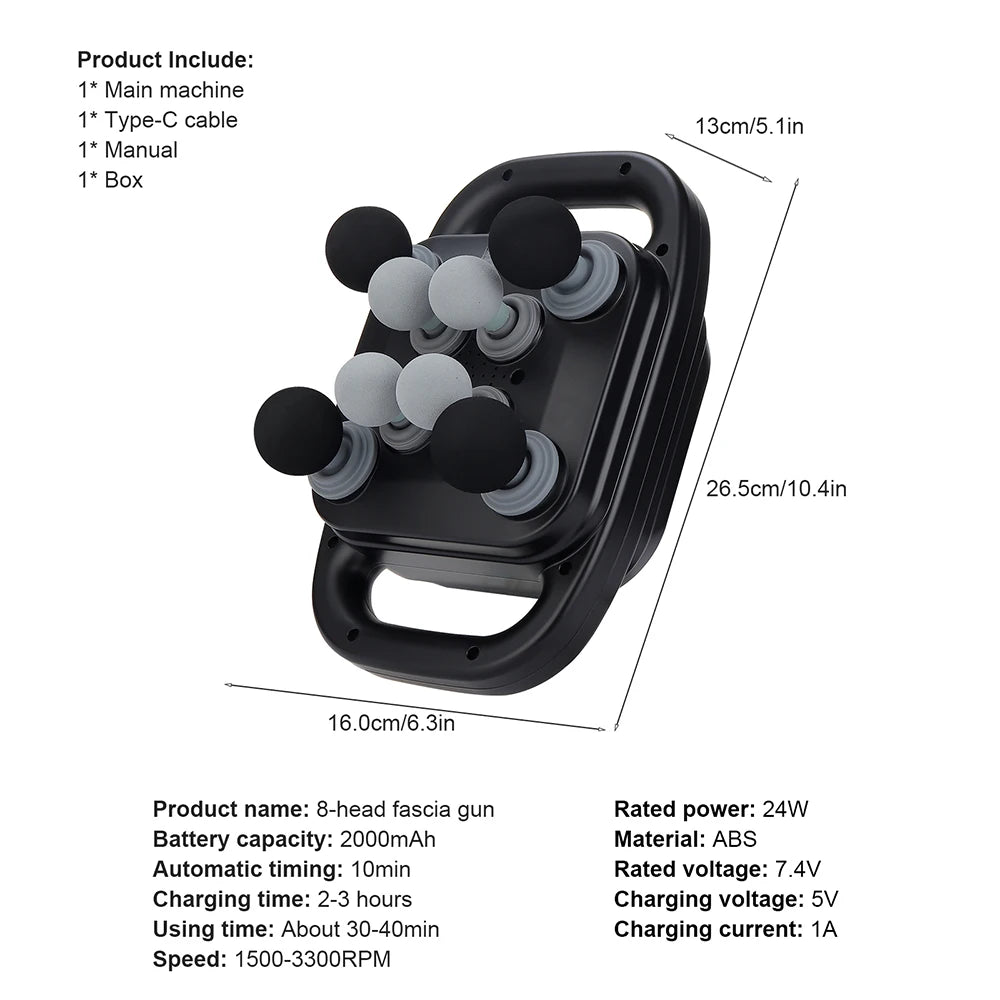 42-Heads Fascia Gun High-Frequency Vibration Body Massage Gun Back and Waist Massager Neck Shoulder Massager Muscle masajeador Beauty World Shop