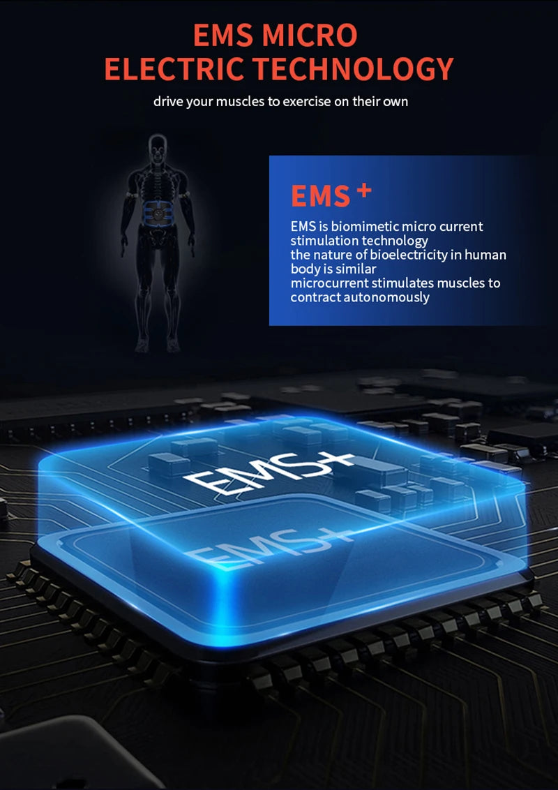 New EMS Muscel Stimulator Abdominal Arm Leg Neck Trainer Muscle Toner Body Training Slimming Massager Fitness Use With Battery Beauty World Shop