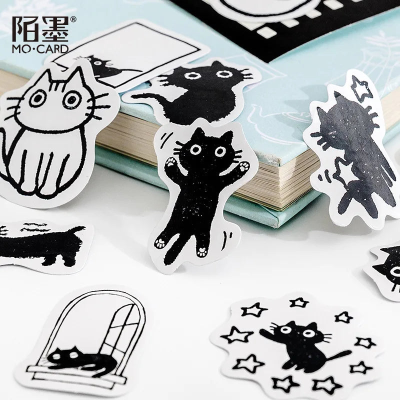 45Stickers / Box Kitten Notebook Boxed Stickers Cartoon Cute Decorative Photo Album Diy Stickers Growth Manual Beauty World Shop
