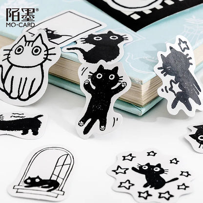 45Stickers / Box Kitten Notebook Boxed Stickers Cartoon Cute Decorative Photo Album Diy Stickers Growth Manual Beauty World Shop