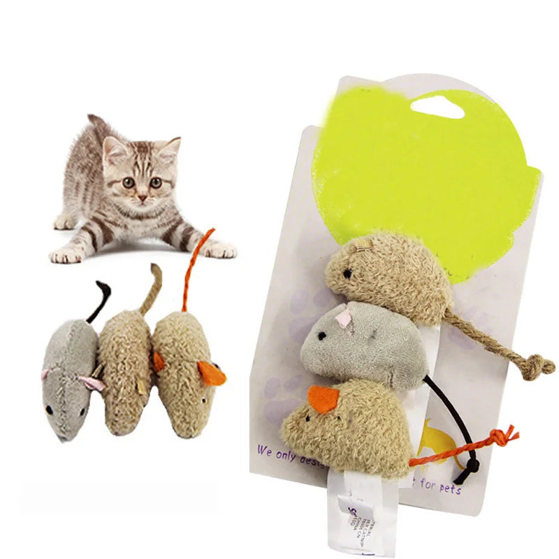 3pcs/set Funny Cat Toy Plush Simulation Mouse Toy Interactive Bite Resistance Plush Mouse Cat Scratch Mouse Toy For Kitten Beauty World Shop