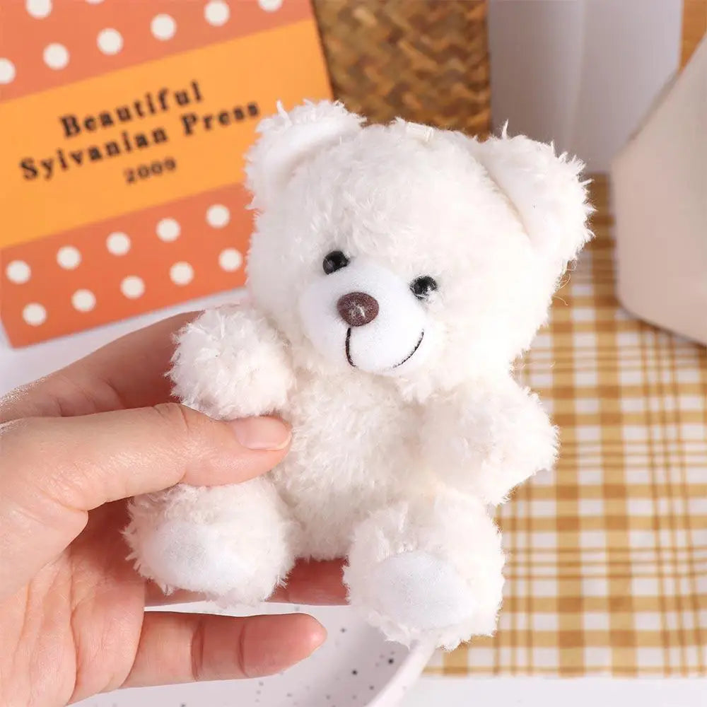 Stuffed Animals Plush Little Bear keychain Plush Doll Animal Bear Curly Plush Sitting Doll Couple Toy Soft Bear Bag Pendant Beauty World Shop
