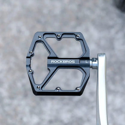 ROCKBROS MTB Cycling Ultralight Pedal Bike Bicycle Sealed DU Bearing Pedals Aluminum Alloy CRMO Non-slip Cleat Bike Part Pedals Beauty World Shop