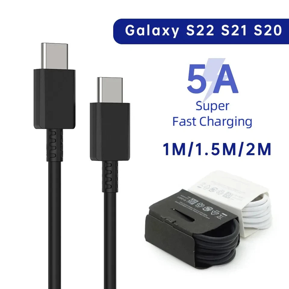 2PCS PD 45W USB C Cable For Samsung Galaxy S20 S21 S22 S23 Ultra Note 10 5G 20 A53 A54 Super Fast Charging USB Type C Data Cable Beauty World Shop