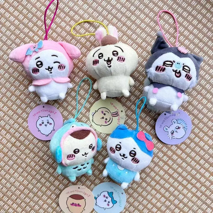 Chiikawa Self-deprecating Bear Collaboration Sanrioin Plush Doll Helo Kiity1 Melodyi Kuromev Sachiji Plush Toy Keychain Decorate Beauty World Shop