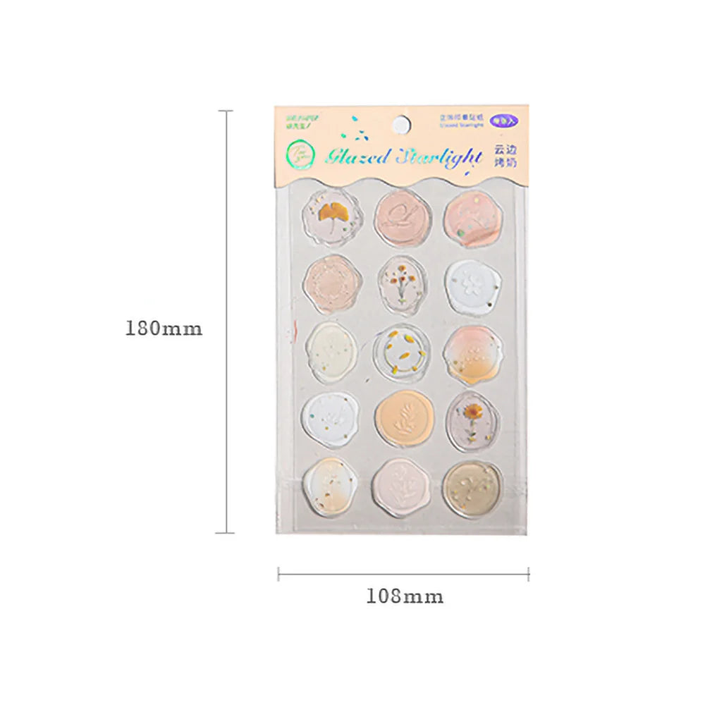 Mr.Paper 4 Style Fire Paint Seal Drip Glue Stickers Good-Looking Envelopes Sealing Paste Handbook Decoration Sticker Stationery Beauty World Shop