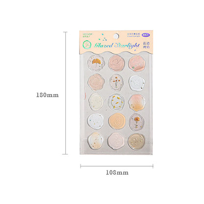 Mr.Paper 4 Style Fire Paint Seal Drip Glue Stickers Good-Looking Envelopes Sealing Paste Handbook Decoration Sticker Stationery Beauty World Shop
