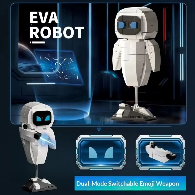 Wall.E Eve Small Particle Robot Assembly Model Kit Action Figure Boy Educational Toy Buildable Collectible No Special Effects Beauty World Shop