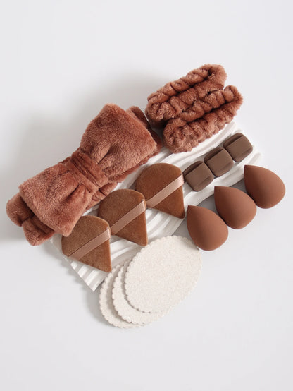 15 件套 Cosmetic Puff Makeup Sponge Blender Beauty Egg Foundation Sponges Puff Wash Face Headband Wristband Make up Accessories Beauty World Shop