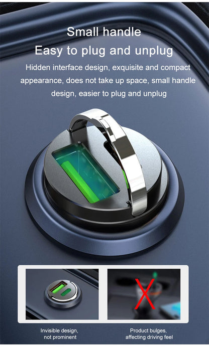 200W mini car charger fast charging for iPhone QC3.0 mini PD USB Type C car mobile phone charger for Xiaomi Samsung Huawei Beauty World Shop