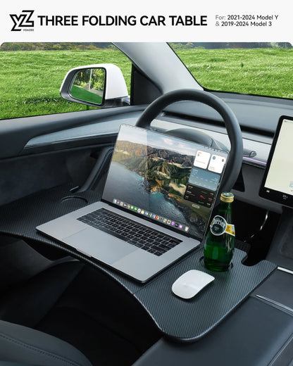 YZ For Tesla Model 3 Highlan Modle Y X S 2018-2026  Steering Wheel Laptop Tray Travel Desk Portable Office Table Car Accessories Beauty World Shop