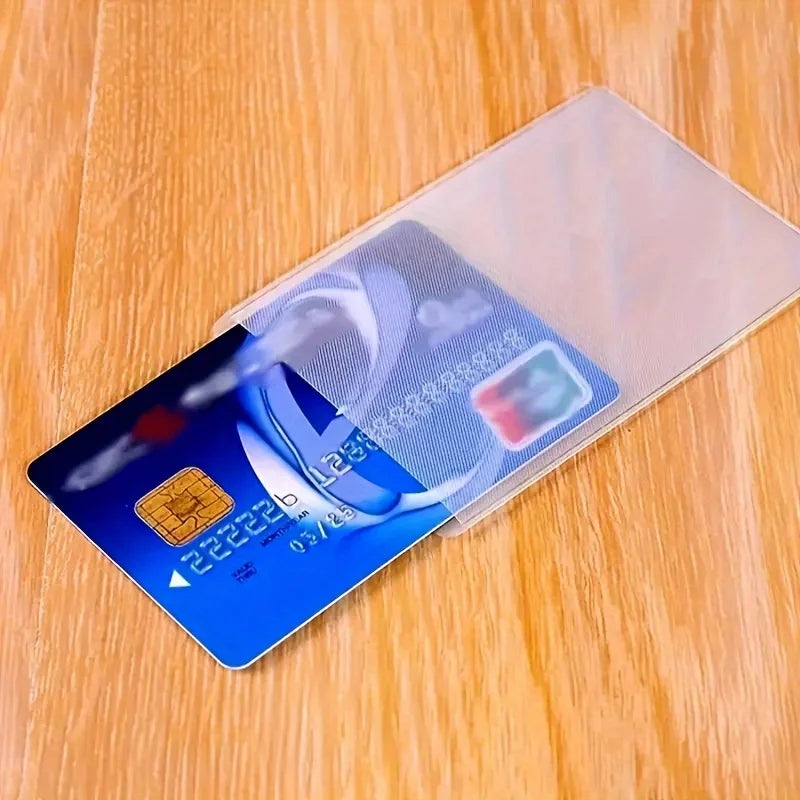 12PCS PVC Waterproof Transparent Card Holder Plastic Card id Holders Case To Protect Credit Cards Card Protector Cardholder Bags Beauty World Shop