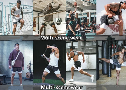 New Running Shorts Men Gym Sports Shorts 2 In 1 Quick Drying Workout Boxing Training Bottoms Fitness Jogging Short Pants Summer