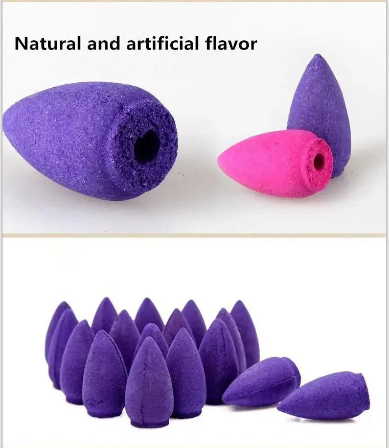 Mixed Natural Incense Rose Jasmine Lavender Osmanthus Sakura Smoke Cone Reflux Tower Incense Backflow Incense Bullet Beauty World Shop
