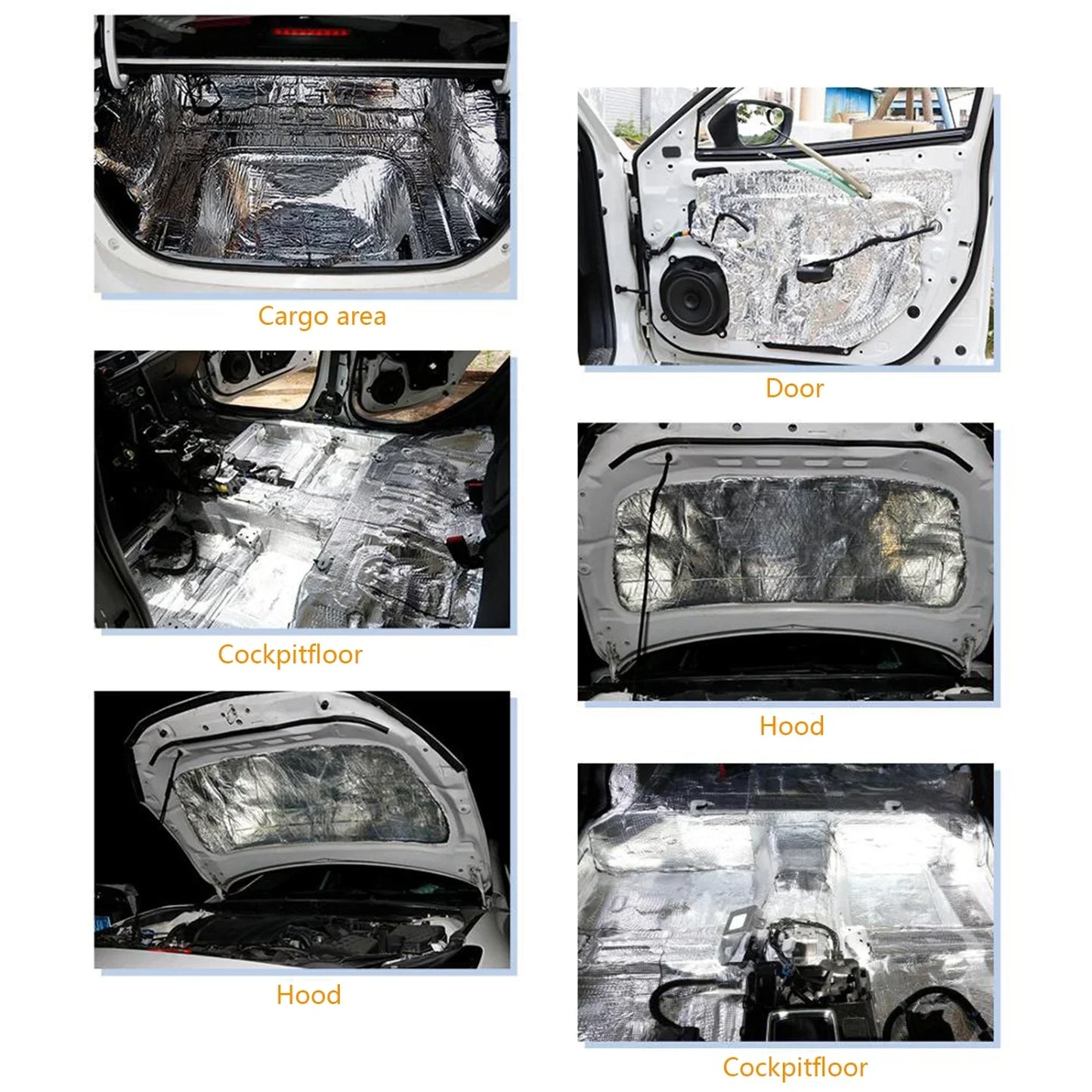 Sound Deadener Mat Auto Acoustic Thermal Mat Sound Proof Wall Panels Car Deadening Noise Insulation Mats for Car 5/10mm 200x50cm Beauty World Shop