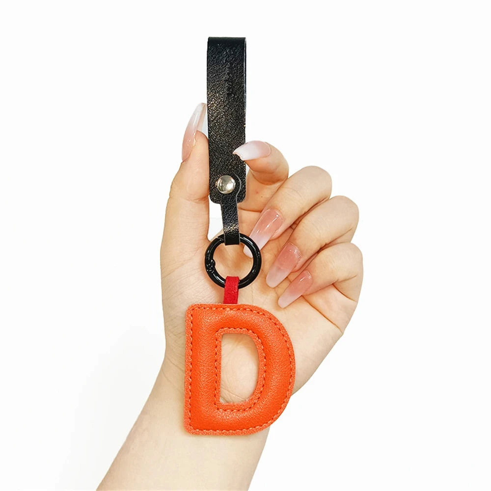 Creative PU Leather 26 Letter Keychains Fashion Alphabet Keyrings Handbag Ornaments Pendant Car Key Holder Accessories Gifts Beauty World Shop
