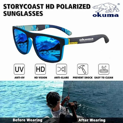 Okuma Polarized Sunglasses UV400 for Men and Women Outdoor Hunting, Fishing, Driving Bicycles, Sunglasses Optional Box Beauty World Shop