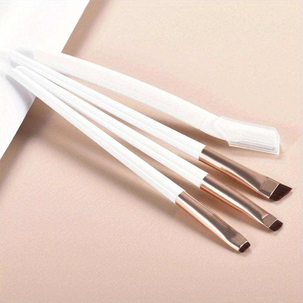 Ultra-Thin Eyebrow Brush Set -3Pcs Angled Precision Eyeliner MakeupBrushes, Synthetic Bristles Slanted Eyeshadow Eye Brow Tintin Beauty World Shop