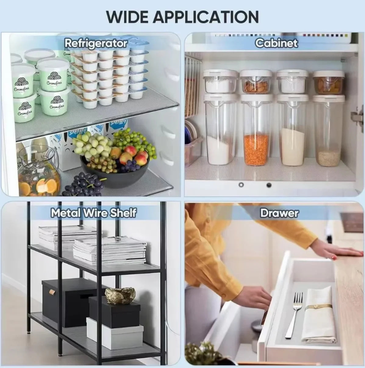 30/60cm 1.5/5M Drawer Mat Shelf Cover Liners Non Slip Waterproof Closet Placemat Table Pad Cabinet Oil-proof Liners Non-Adhesive Beauty World Shop