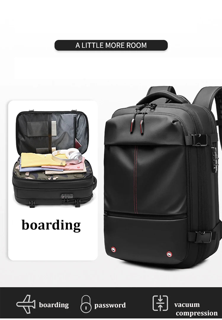 Travel Men 17 Inch Laptop Backpack Vacuum Compression Backpack Business Large Capacity School Backpack Expand Outdoor Backpack Beauty World Shop