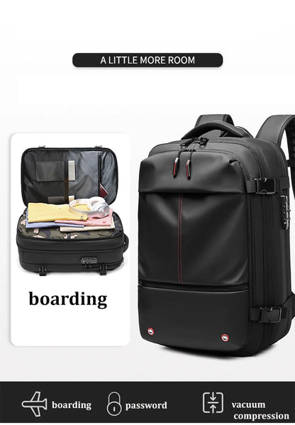 Travel Men 17 Inch Laptop Backpack Vacuum Compression Backpack Business Large Capacity School Backpack Expand Outdoor Backpack Beauty World Shop