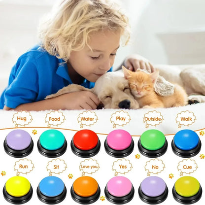 8PCS Dog Communication Buttons Voice Recording Button for Pet Training Buzzer 30 Second Record Playback Funny Gift for Talking Beauty World Shop
