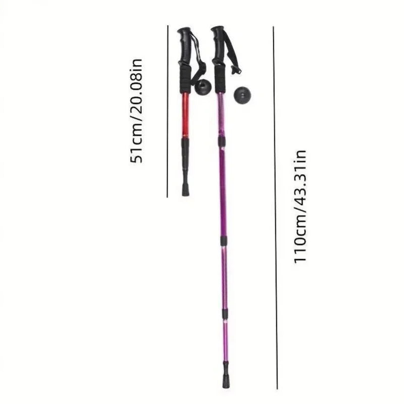 Trekking Poles Shock Absorption Foldable Ultralight Hiking Pole Suitable For Outdoor Camping Mountaineering Backpacking And Trip Beauty World Shop