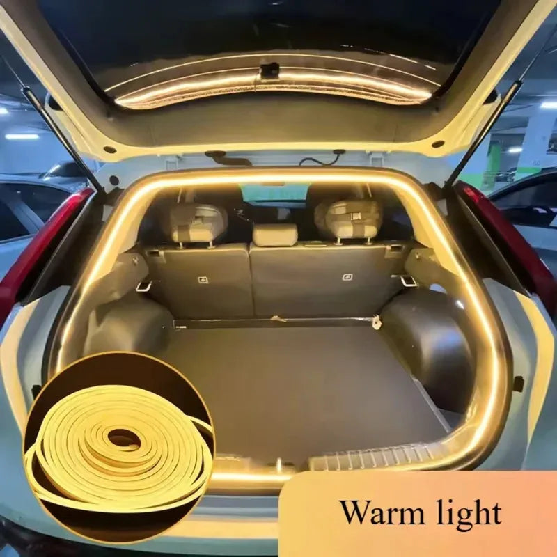 Car high brightness trunk lighting ambient light interior decoration LED wiring free automatic sensing tailgate light strip Beauty World Shop