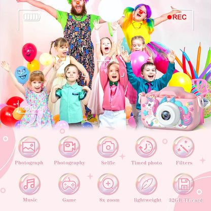 Christmas Children Camera HD 1080P Toddler Digital Video Camera 2.0inch Kids Camera with Silicone Cases Toys for Christmas Gifts Beauty Fashion